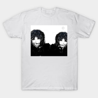 Twinned with dull. Cartoon portrait art. T-Shirt